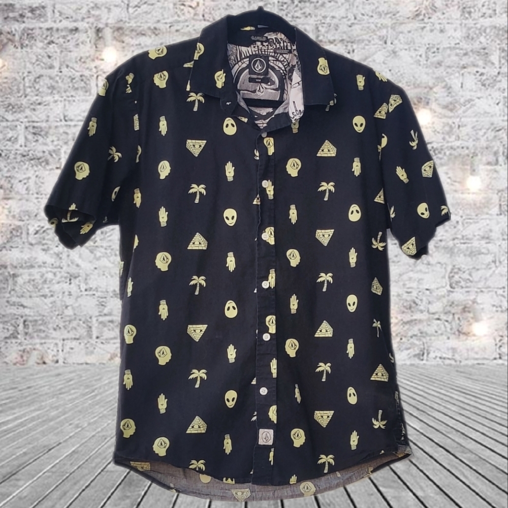 Volcom Stone Men's Print Button-down Shirt sz M